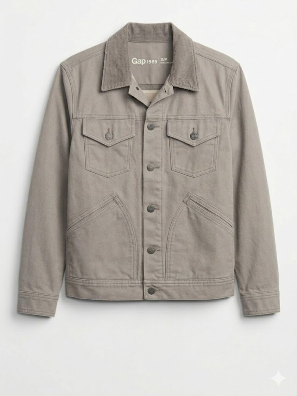 GAP 1969 Heritage Canvas Trucker Jacket Flannel Lined Corduroy Collar S-M